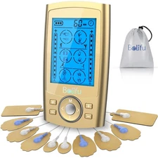 Belifu Dual Channel TENS EMS Unit 24 Modes Muscle Stimulator for Pain Relief ...
