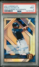 2021 Ronald Acuna Jr.  Chronicles Gold Standard Auto MINT 9