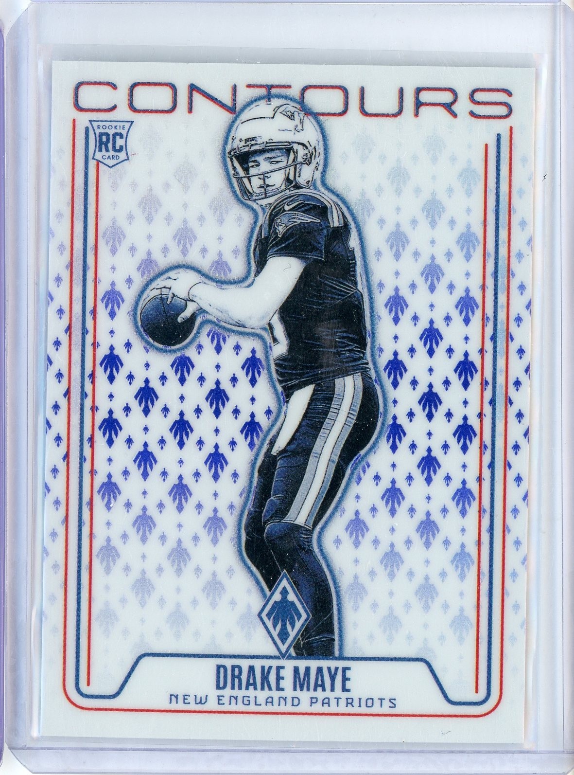 2024 Panini Phoenix Drake Maye Blue Contours Rookie /50 #CON-DME Patriots RC SSP