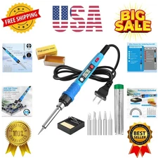 Soldering Iron Kit, 80W 110V LCD Digital Solder Iron Pen with Ceramic Heater,...