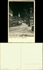 Ansichtskarte Schneeberg (Erzgebirge) Winter - Straße bei Nacht 1930
