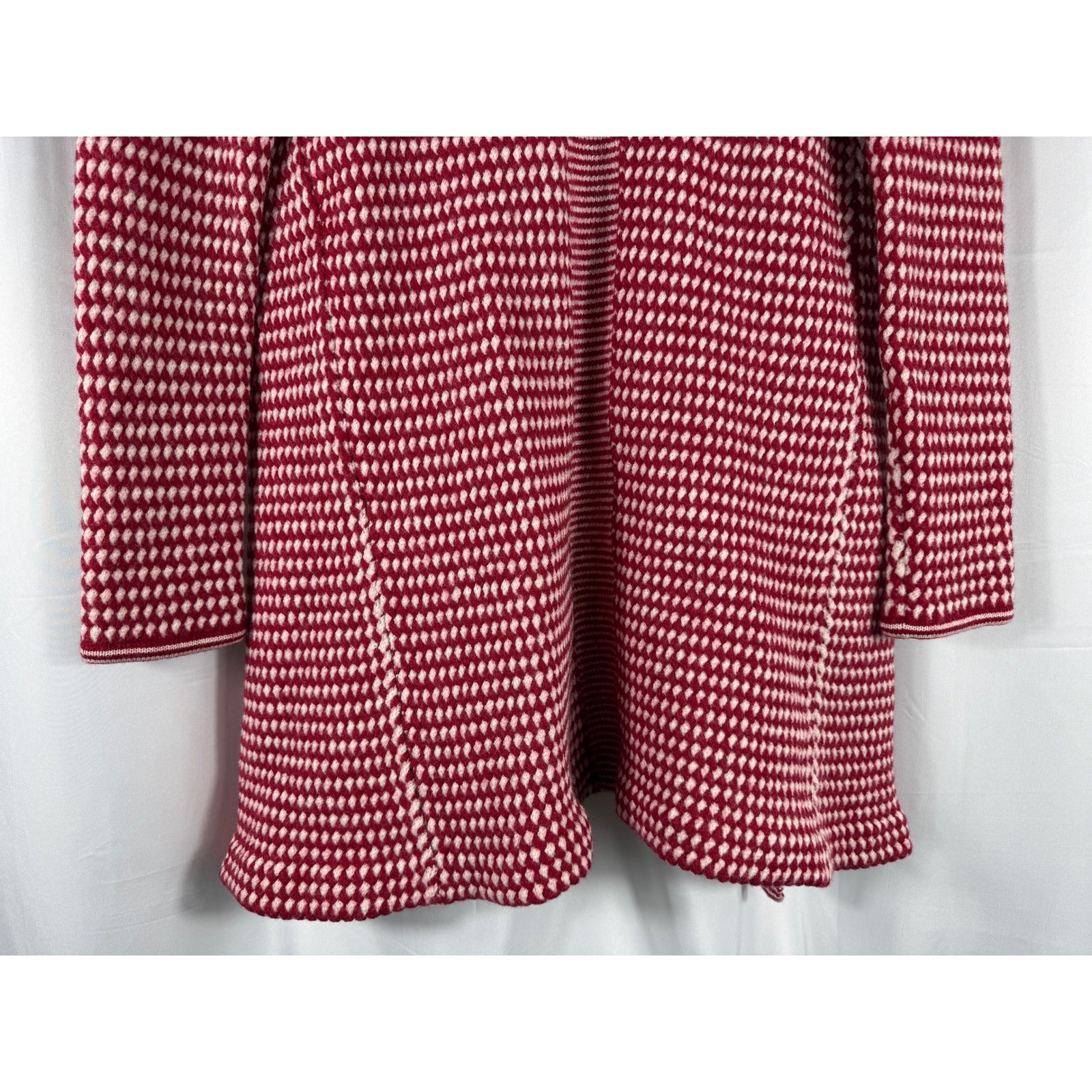 Talbots Red White Geometric Pattern Pure Merino W… - image 8
