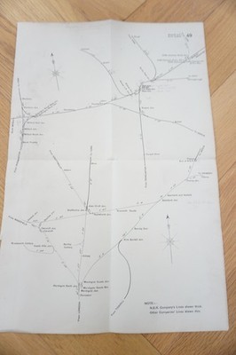 1915 North Eastern Railway Distance Diagram Plan Map Selby Stainforth Ref 49