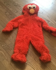 SESAME STREET ELMO FULL COSTUME RED FURRY GOOGLE EYES SIZE 4-6
