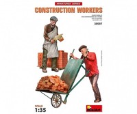 Miniart 38097 - 1/35 Construction Workers With Accessories - Neu