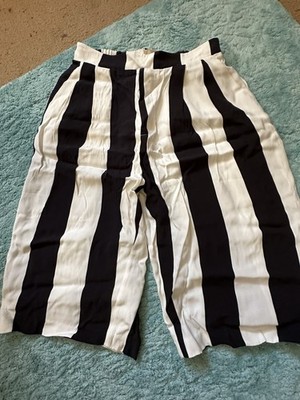 American Vintage Striped Wide Leg Culotte Trousers (Size M)