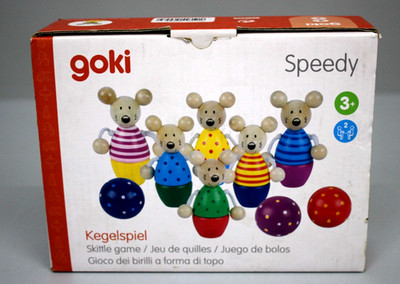 Goki Kegelspiel Speedy - Fördert Motorik und Geschicklichkeit für Kinder bunt