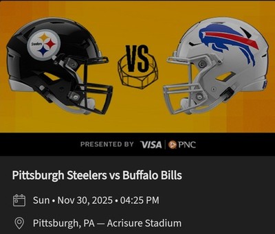 Pittsburgh Steelers vs Buffalo Bills-3 Tickets Together-Great View
