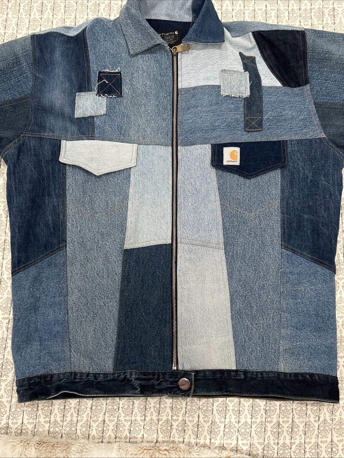 Carhartt Denim Jacket Authentic Patchwork Lined L… - image 12