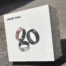 Smart Ring Fitness Tracker Size 12 Silver. New In Box  Heath App Men Women