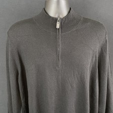Jos A Bank Mens 100 Merino Wool Black 1/4 Zip Pullover XXL New With Tags