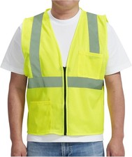 2 Pocket Mesh High Visibility Reflective Safety Vest for men Women ANSI/ISEA 1