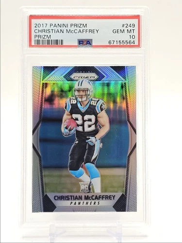CHRISTIAN MCCAFFREY 2017 PANINI PRIZM ROOKIE PRIZM PANTHERS RC PSA 10 Q0004