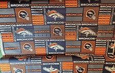 NFL Denver Broncos Cotton Print Fabric- 1 yard.
