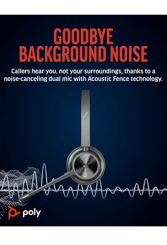 Voyager 4320 UC Wireless Headset (Plantronics) - w/Noise-Canceling Boom Mic - Picture 4 of 12