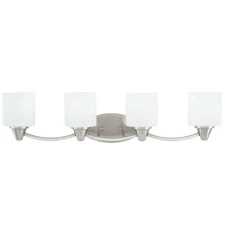 Park Harbor Eastover 4 Light 32-1/8" W Bathroom Vanity Light with Frosted Glass