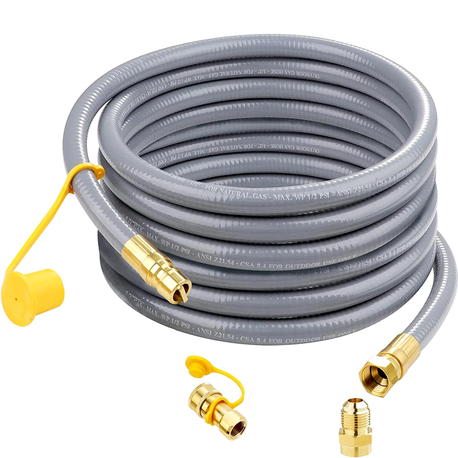24Feet 1/2 inch Natural Gas Hose for Generator with Quick Connect Fittings, N...