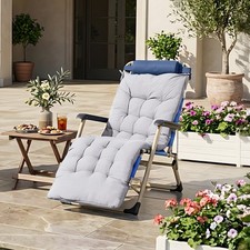 Zero Gravity Chair Reclining Sun Lounger Outdoor Garden Folding with Cushion Pad