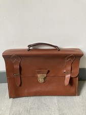 Cartable Ecolier Sacoche Cuir Véritable Marron Vintage