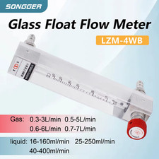 Glass Tube Variable Area Flow Meter LZB-4WB Micro Flow Rotameter for Gas Liquid 