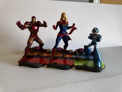 Lot of 3: Marvel vs. Capcom Infinite Captain Marvel & Mega Man Statue Figures