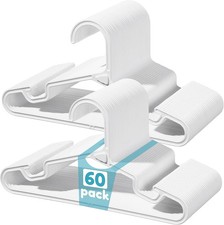 60 Pack Kids Hangers, 11 inch Baby Clothes Hangers for Closet, StackFit Interloc