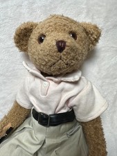 Vintage GB Retailers Teddy Bear Schoolgirl Student Collectable, Curly Fur, 12"