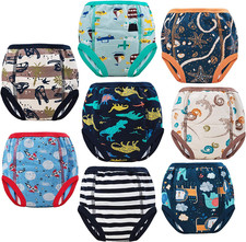 8 Packs Potty Training Pants Cotton Absorbent Training Underwear for Toddler Boy