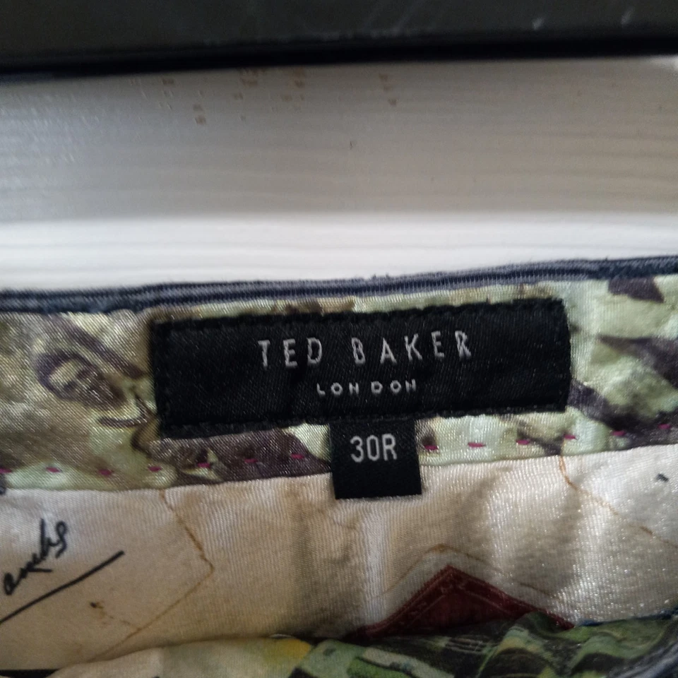 TED BAKER London Women's Striped Cotton Blend Ankle Pant Career Casual 30R - Image 3 of 4