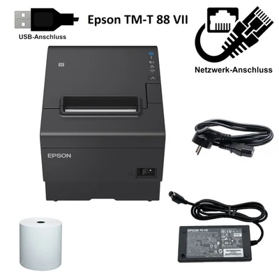 ⭐⭐ Bondrucker Epson TM-T88VII TM-T 88VII LAN Netzwerk+USB Thermopapier NEUWARE