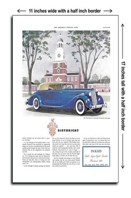 1936 Packard 12 Convertible Victoria Birthright - 11x17 Poster