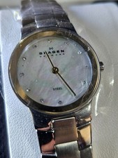 Rare  Skagen Womens Watch Mother Of Pearl Dia...