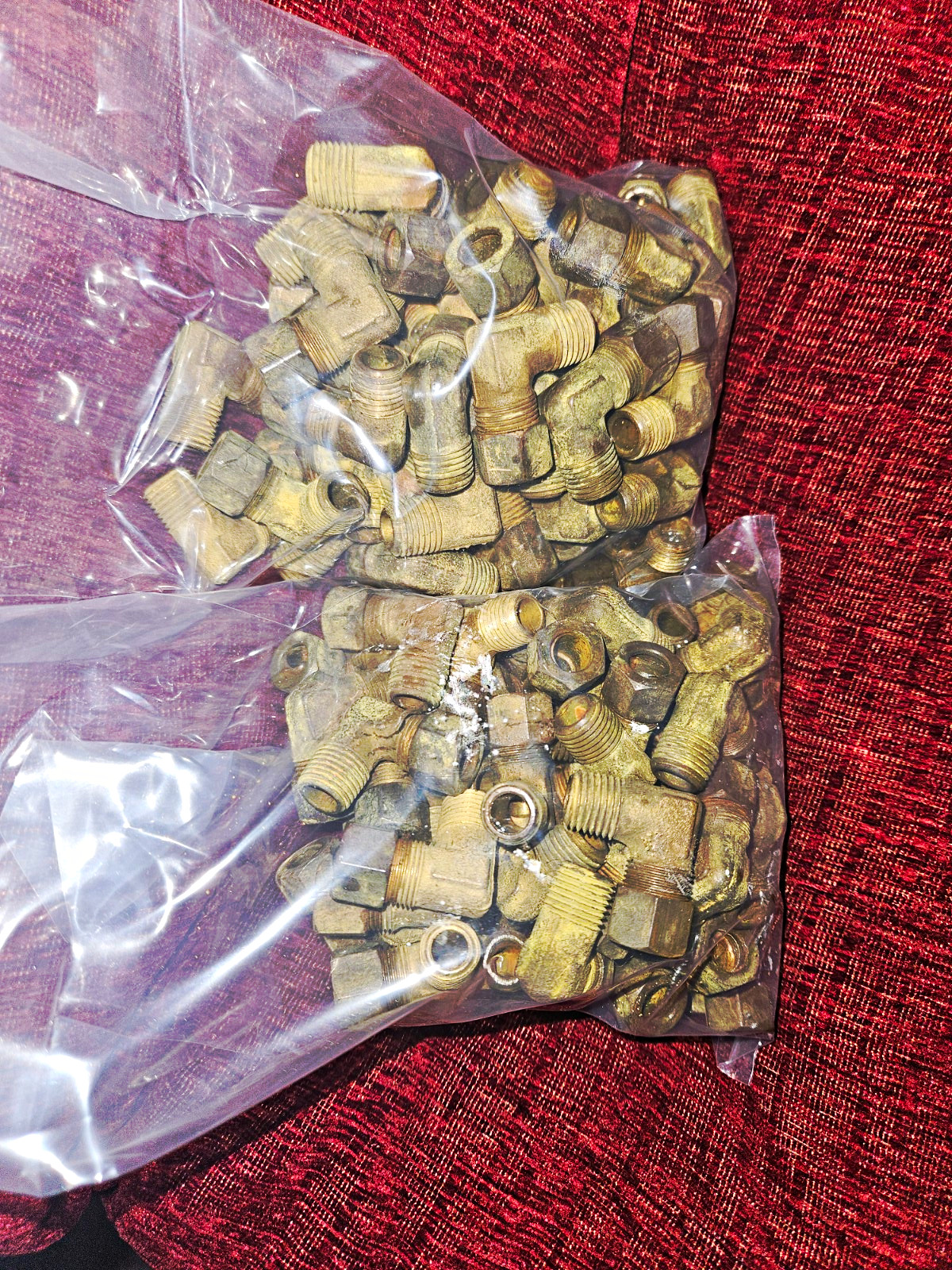 Pack of 100Complete Brass Compression 90 Degree Elbow Fittings 1/2" OD NOS