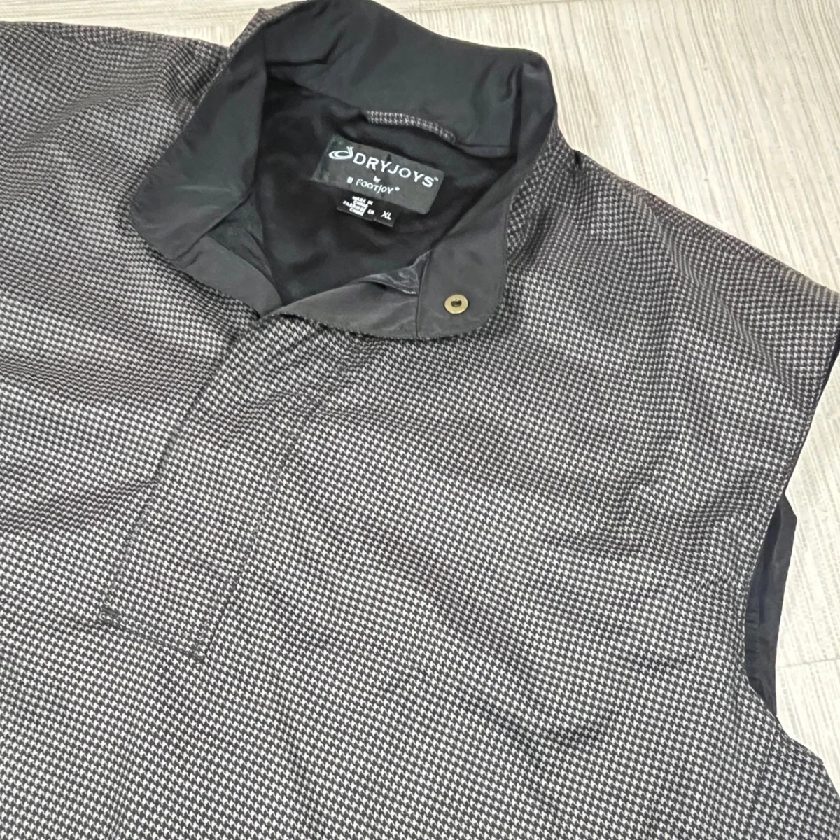 Veste Coupe-vent FootJoy Dryjoys Homme – Taille XL – Marron Pied-de-poule – 1/2 Zip