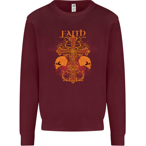 Faith Demonic Skulls Gothic Heavy Metal Herren Sweatshirt Pullover - Bild 6 von 29