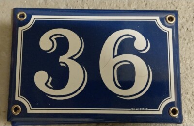 Plaque De Maison Numéro 56 – Girod – Émail Bleu – 150x100 Mm – Neuf