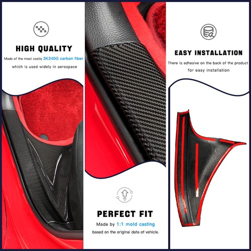 2pcs Real Carbon Fiber Rear Car Door Sill Cover For Honda 11th Civic Type R FL5 - Picture 3 of 7