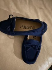 Boy s Leather Dress Shoes Moccasins Navy Blue Size 23