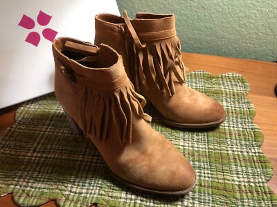 NATURALIZER Womens Size 7.5 FORTUNATE CAMELOT SDE Leather Ankle Fashion Boots