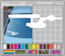 USS ENTERPRISE Silhouette cut vinyl decal #1 Star Trek Car Truck Window Sticker