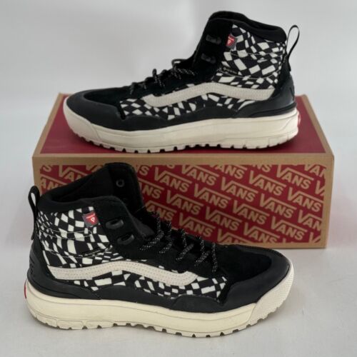 Vans Sneakers Ultrarange Exo Hi Black Warped Check Men's Size 8 Gore Tex New