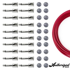 George L's .155 Solderless Pedalboard Effects Cable Gray & Red Kit | 20/20/10