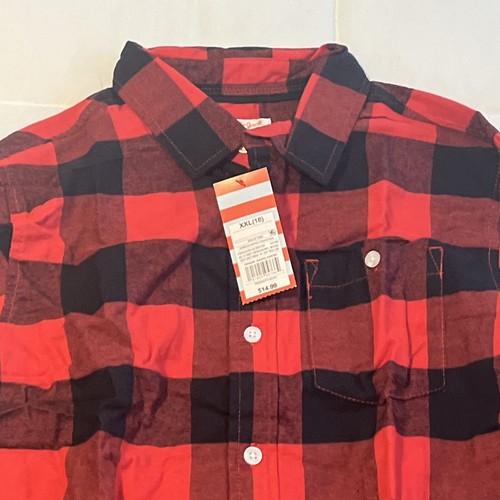 Cat & Jack™ Boys' Buffalo Check Long Sleeve Button-Down Shirt XXL (18) - Picture 2 of 8
