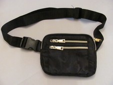 PRE-OWNED BLACK WITH GOLD ZIPPERS WOMEN'S FANNY PACK