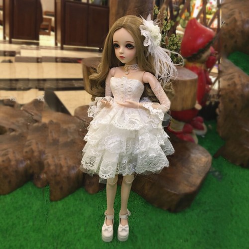 60cm BJD Doll 1/3 Ball Jointed Girl Lace Dress Wavy Hair Eyes Full Set Replace - Picture 5 of 5