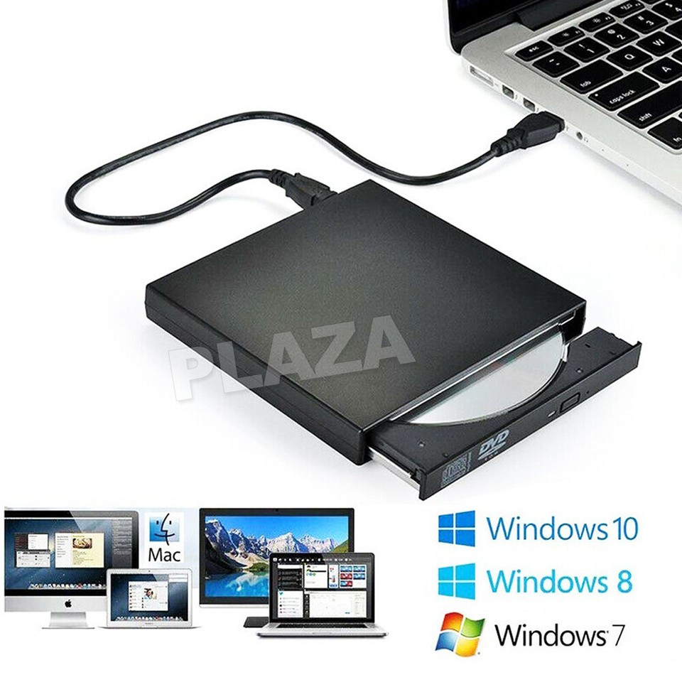 External Drive USB Portable Burner CD RW DVD ROM Reader Writer For Mac ...