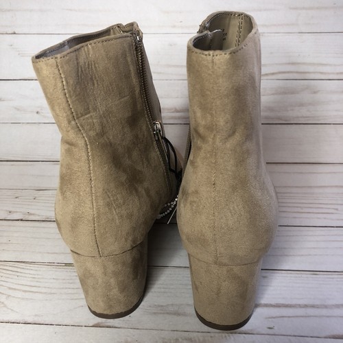 UNISA Ungale Brown Taupe Faux Suede Ankle Boots Block Heels Shoe Women 6.5 - Picture 4 of 6