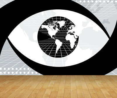 Weltkarte Auge selbstklebende Tapete Hintergrund Feature Wandbild Aufkleber Druck