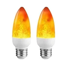 Dervacle LED Flame Effect Light Bulb E26 Flickering Candelabra Light Bulbs 4w...