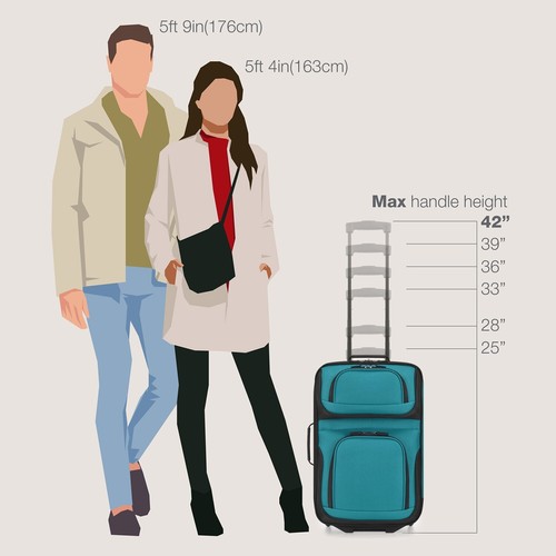 2-Pcs Polyester Carry-on Suitcase w/ Tote, Soft Shell Lightweight Luggage Set - Picture 8 of 10